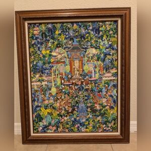 Original Large Balinese Handpainted Oil Painting On Canvas